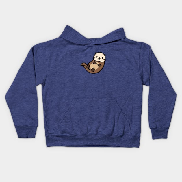 Sea Otter Kids Hoodie by littlemandyart